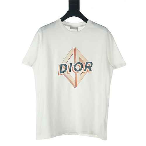 T-shirt a maniche corte stampata con lettera solida DIORDior CD Diamond