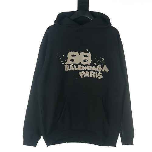 BALENCIAGAMaglione con cappuccio Graffiti Balenciaga BLCG Double B