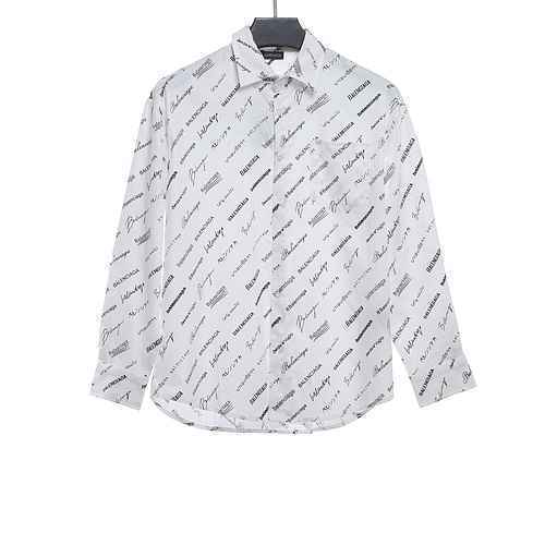 Camicia Balenciaga classica con logo AOP