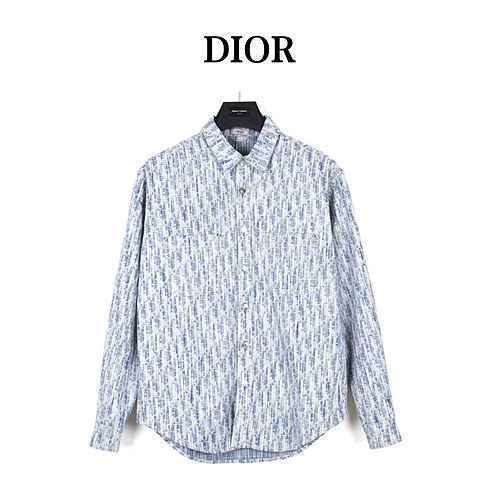 DiorDior 23ss Classico AOP Cappotto camicia di jeans a fiori antichi