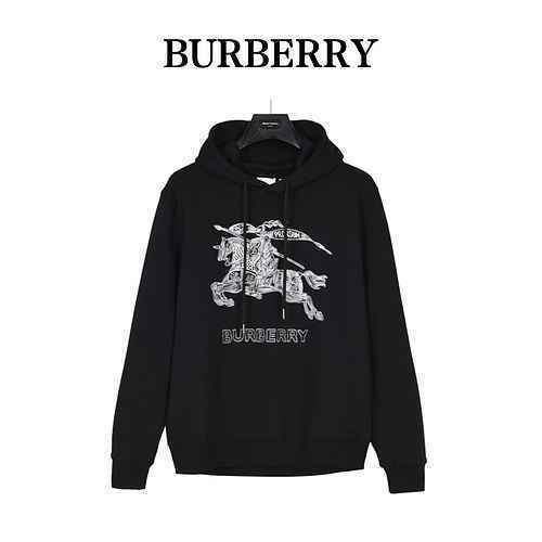 BurberryFelpa con cappuccio con logo Warhorse ricamato Burberry 23Fw