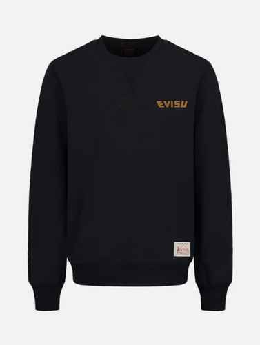 High version EVISU Fushen Hot Gold Brush Large M Printed Round Neck Sweater