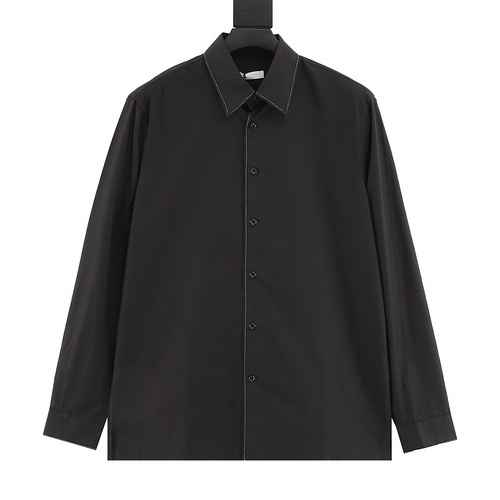 Prada PRD 23SS Camicia a maniche lunghe con bordino argento