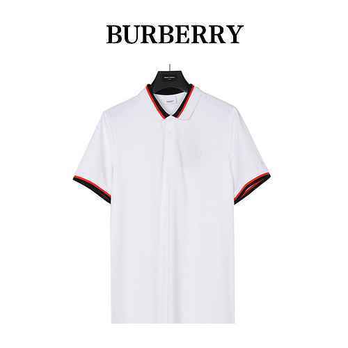 BURBERRYPOLO a maniche corte casual alla moda con logo ricamato di Burberry