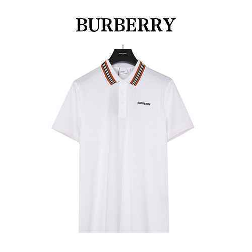 BurberryPolo Burberry 23ss con scollo classico a righe e maniche corte