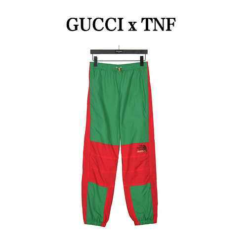 Pantaloni in cotone con marchio The North Fac x Gucc Co