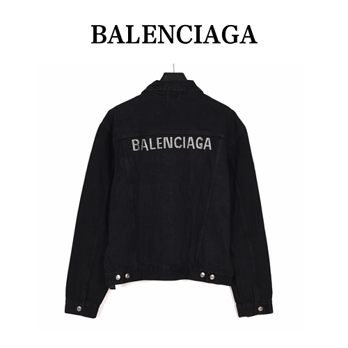 BalenciagaBalenciaga 23ss Cappotto in denim con logo Hot Diamond sul retro