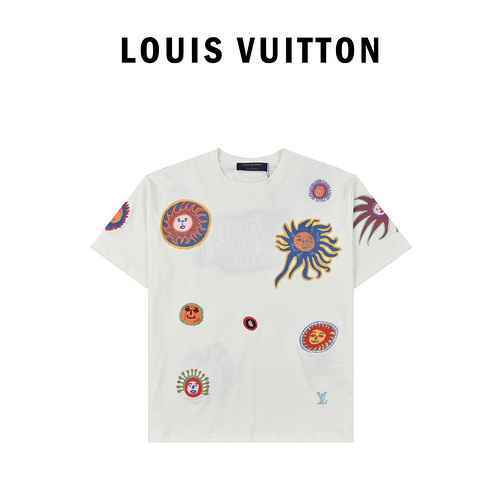 T-shirt a maniche corte con coppia ricamata Sun Fish Barb di Louis Vuitton