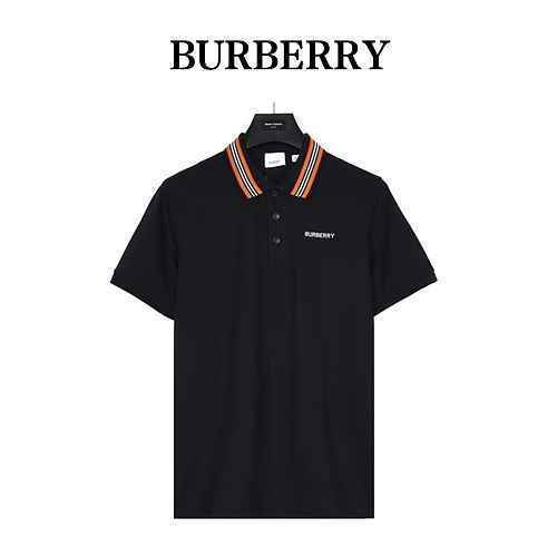 BurberryPolo Burberry 23ss con scollo classico a righe e maniche corte