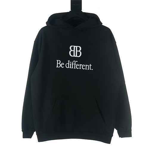 BALENCIAGABalenciaga BLCG Collezione Be Different Felpa con cappuccio ricamata con doppia lettera B