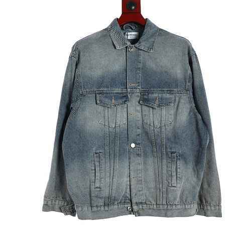 Balenciaga Balenciaga BLCG 23SS Cappotto in denim rosa con doppia B sul retro