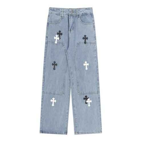 Versione alta Chrome Hearts Crouch in pelle denim incrociato