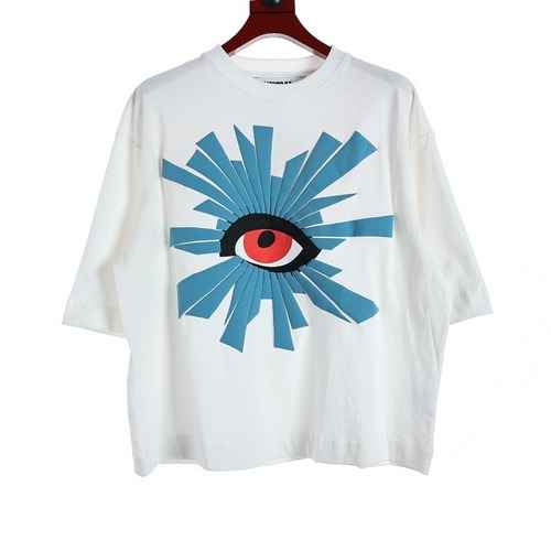 T-shirt a maniche corte allentata indossata con lettera in schiuma Truth Eye