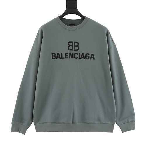 Maglione girocollo ricamato con logo 3D Blcg doppia B