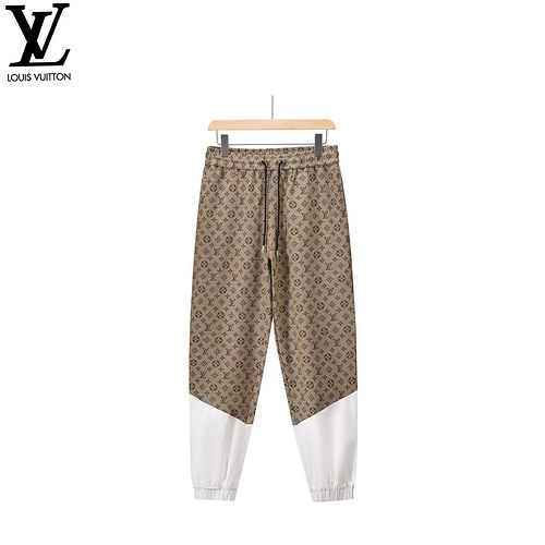 Pantaloni LV Louis Vuitton anni '23 patchwork con logo jacquard all-over