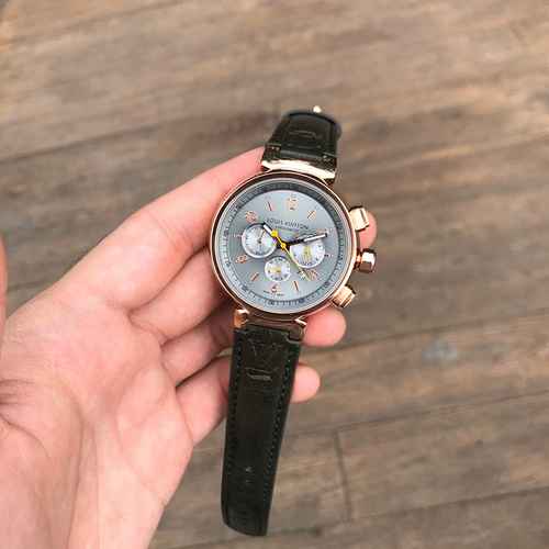 Orologio LV da uomo con movimento meccanico originale completamente automatico, cassa in acciaio di 