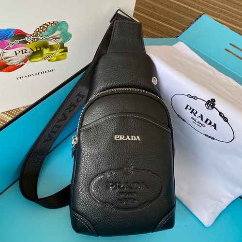 PRADA Borsa da petto da uomo Prada realizzata in materiale di tela importato Borsa regalo di consegn