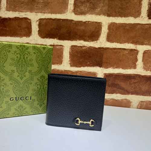 GUCCI Gucci Portafoglio da uomo con clip corta realizzato in materiale di tela importato Consegna di