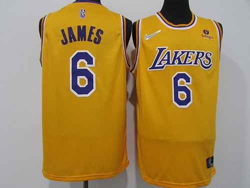 Lakers 6° James 23° Stagione 75° Anniversario Giallo