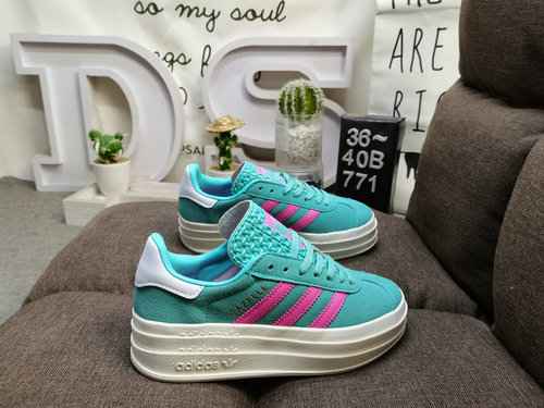 771DAdidas Originals Gazelle Bold W Clover Tre strati suola spessa Low Top Retro versatile casual sc