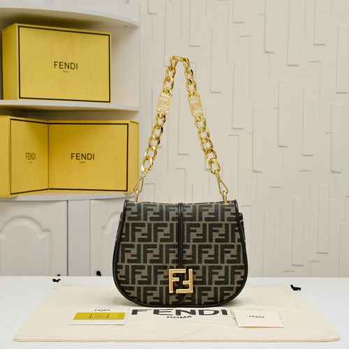 Fendi Borsa a catena Fendi Realizzata in materiale di tela importato Consegna di alta qualità Borsa 