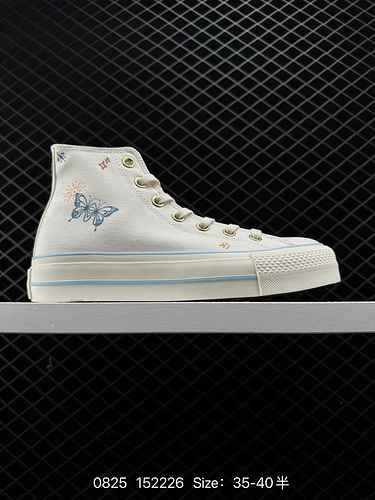 3 Converse Chuck Taylor All Star Lift High&quot; Cream White/Black&quot; Butterfly theme pai
