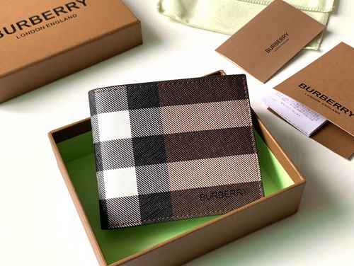 Portafoglio da uomo Burberry con clip corta realizzato in materiale di tela importato Consegna di al