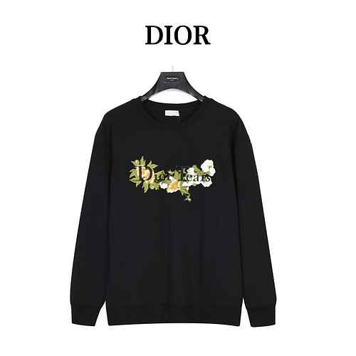 Maglione girocollo in cotone con motivo lettere ricamate in co branded Dior Dior X TEARS