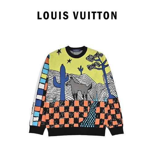 Maglione dipinto divertente per bambini Louis Vuitton 23FW