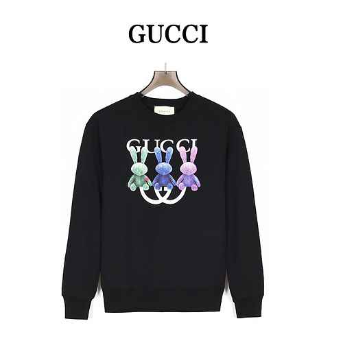 Gucci Maglione girocollo stampato con doppia lettera Gucci 23Fw Rabbit Year Limited