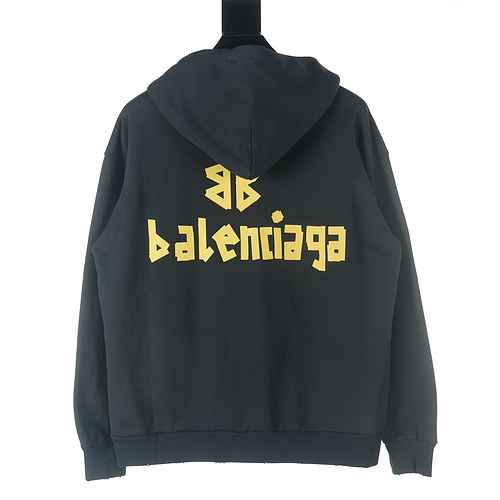 BALENCIAGA Cappotto con cappuccio con cerniera stampata con lettera BLCG di Balenciaga