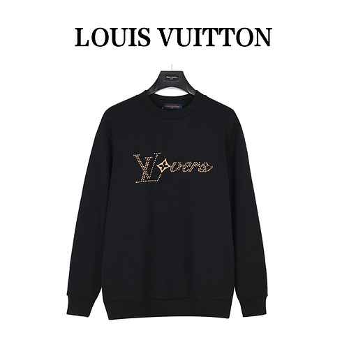 Louis VuittonLouis Vuitton 23Fw Feidong Limited Logo Hot Diamond Maglione girocollo in cotone