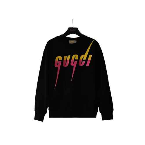 GUCCIGucci 2023SS Autunno Inverno Nuovo maglione girocollo con logo a lettera lampo sfumato