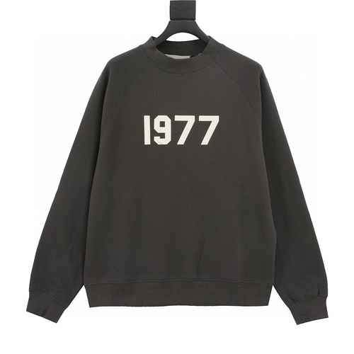 FEAR OF GOD DOPPIA LINEA ESSENTIALS 1977 MAGLIA GIROCOLLO FLOCCATA DIGITALE