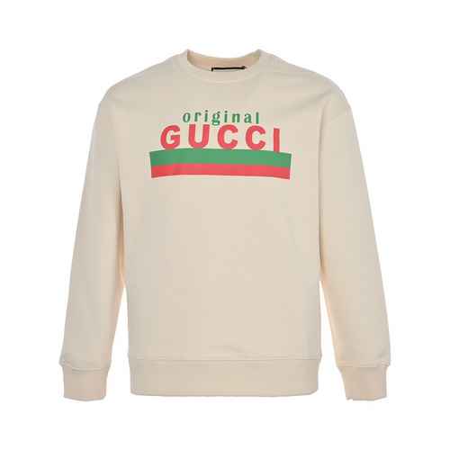 Gucci Maglione girocollo con stampa lettera a righe rosse verdi 23Fw Gucci