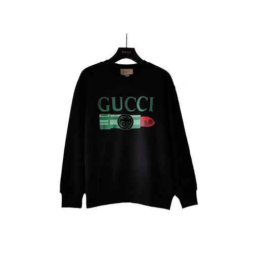 Gucci Gucci 2023 SS Autunno Inverno stampa logo stampa rossetto colletto con fondo a catena maglione