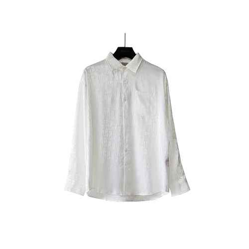 Camicia a maniche lunghe in seta ghiaccio DIOR Dior 23 Fall Logo AOP