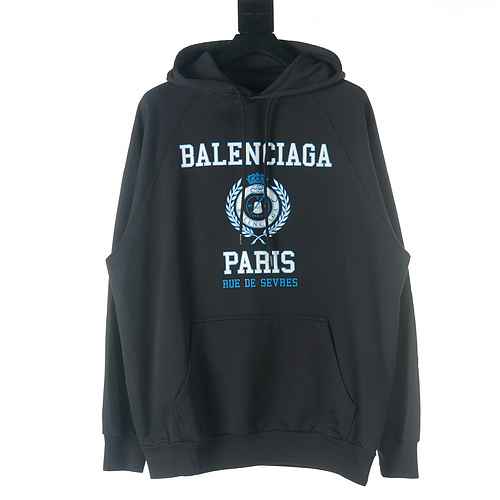 BALENCIAGABalenciaga BLCG Felpa con cappuccio stampata con lettera corona di spighe di grano