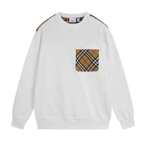 Top edition BURBERRY Maglione girocollo per coppie Burberry con maniche classiche patchwork e tasche