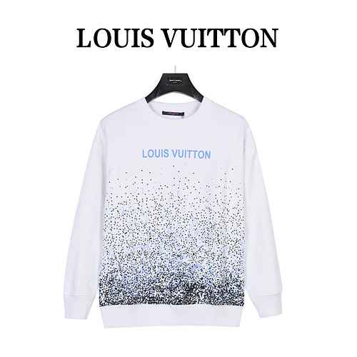 Louis VuittonLouis Vuitton 23Fw Maglione girocollo stampato con logo sfumato Speckled Sky Star