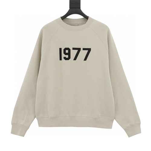 FEAR OF GOD DOPPIA LINEA ESSENTIALS 1977 MAGLIA GIROCOLLO FLOCCATA DIGITALE