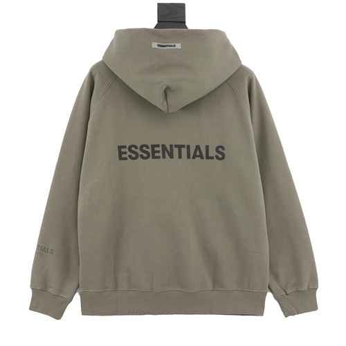 Felpa con cappuccio con cerniera posteriore in silicone a doppio filo Essentials di Fear of God