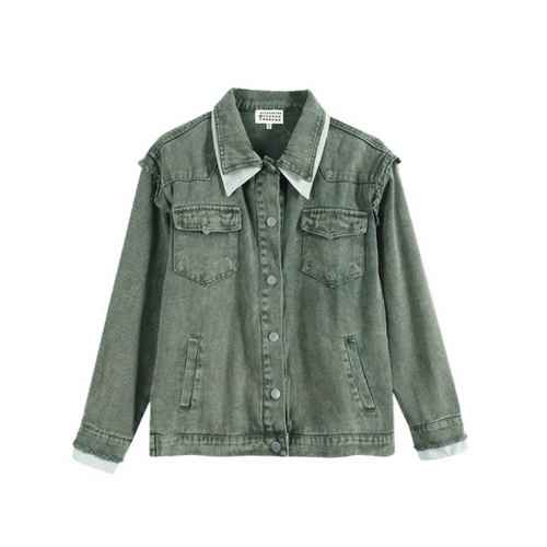 Maison MargielaMM6 Cappotto in denim in due pezzi finto con colletto polo Margiela 23ss