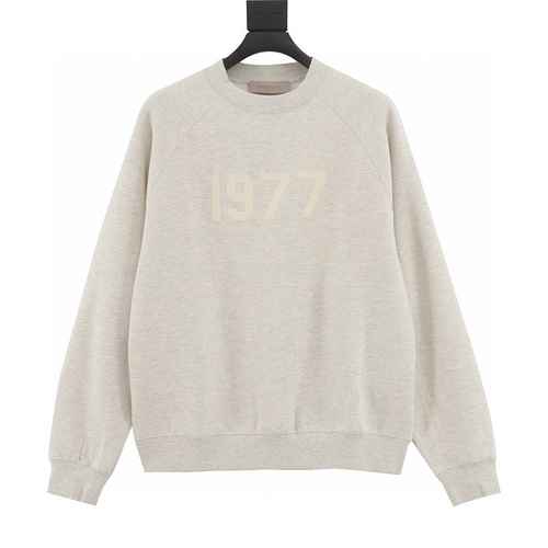 FEAR OF GOD DOPPIA LINEA ESSENTIALS 1977 MAGLIA GIROCOLLO FLOCCATA DIGITALE