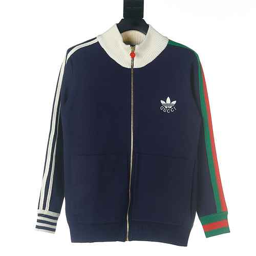 GucciGucci GUC X AdidasAdidas AD Co Cappotto lavorato a maglia con nastro rosso verde trifoglio marc