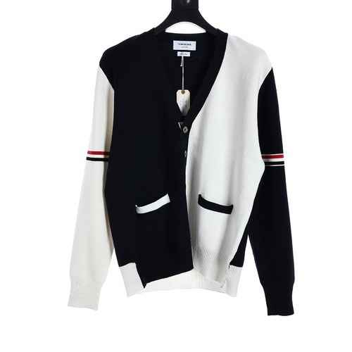 Cardigan con polsini in tessuto a doppia manica