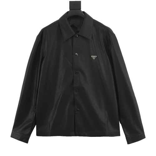 PRADA PRD 23FW Giacca camicia in morbida pelle di pecora