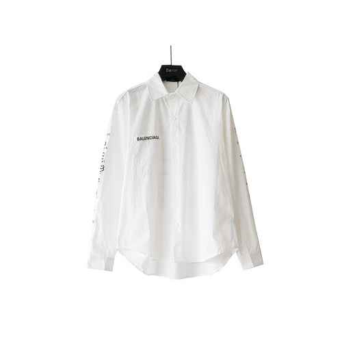 Camicia a maniche lunghe stampata multi logo Balenciaga Autunno 2023