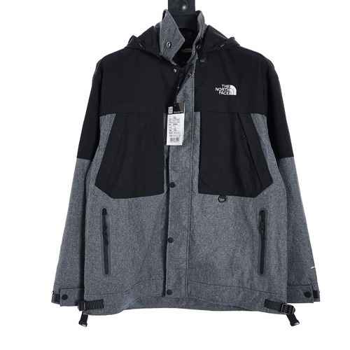 Cappotto The North Face SS23 TNF North Panel con cappuccio e cappuccio a contrasto, pannello grigio