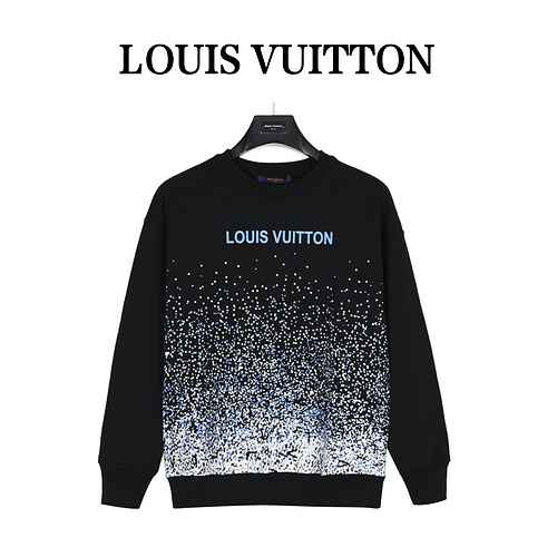 Louis VuittonLouis Vuitton 23Fw Maglione girocollo stampato con logo sfumato Speckled Sky Star